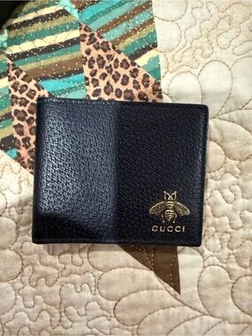 Gucci Animalier Bee Bifold Wallet in black